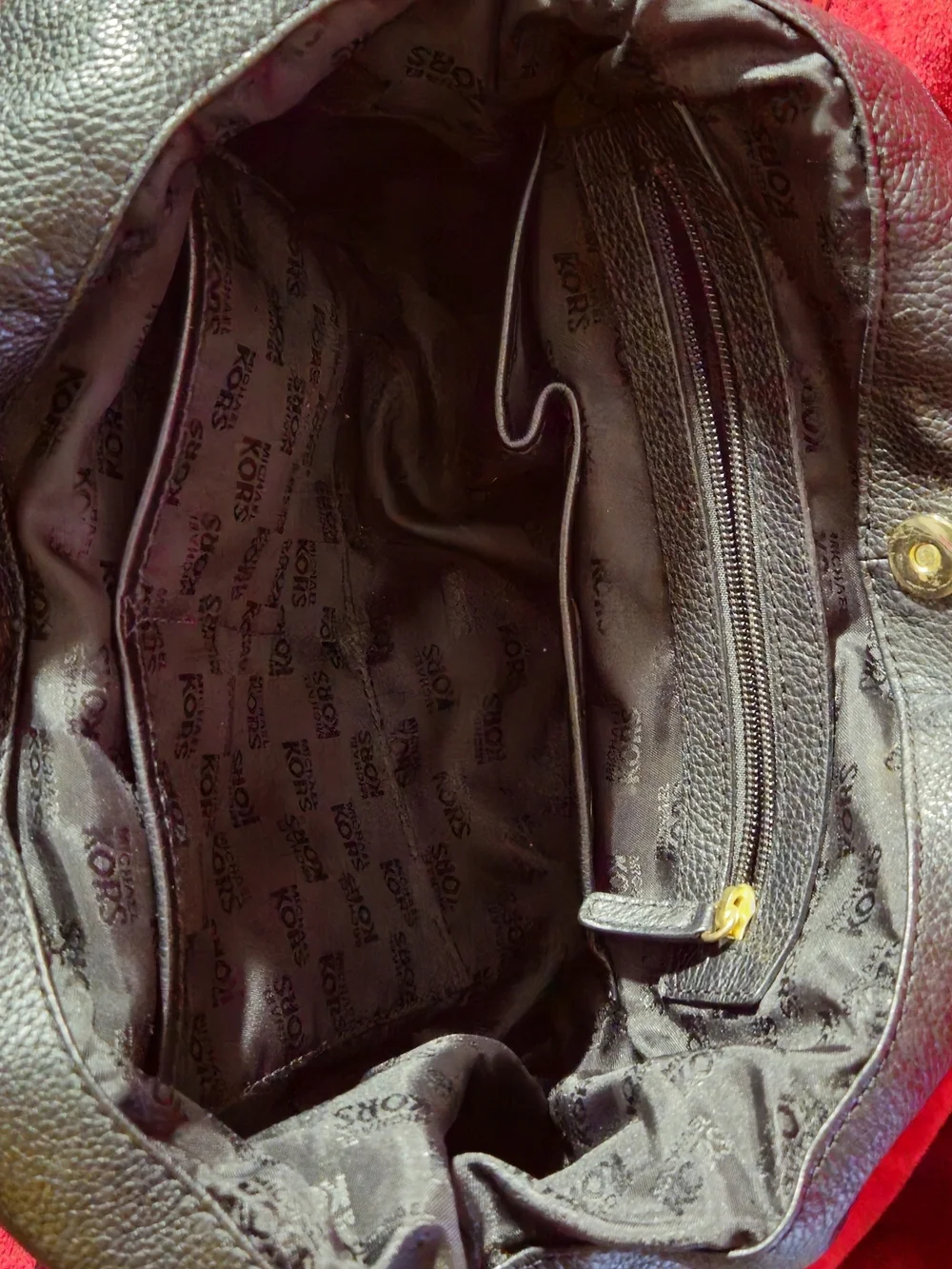 Michael Kors Layton Black Pebble Leather Hobo Bag with Gold Hardware